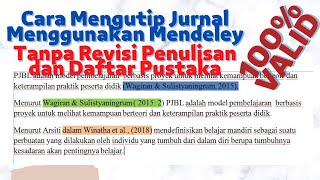 CARA MENGUTIP DALAM JURNAL DAN MENULIS DAFTAR PUSTAKA MENGGUNAKAN MENDELEY UNTUK SKRIPSI UANG BENAR