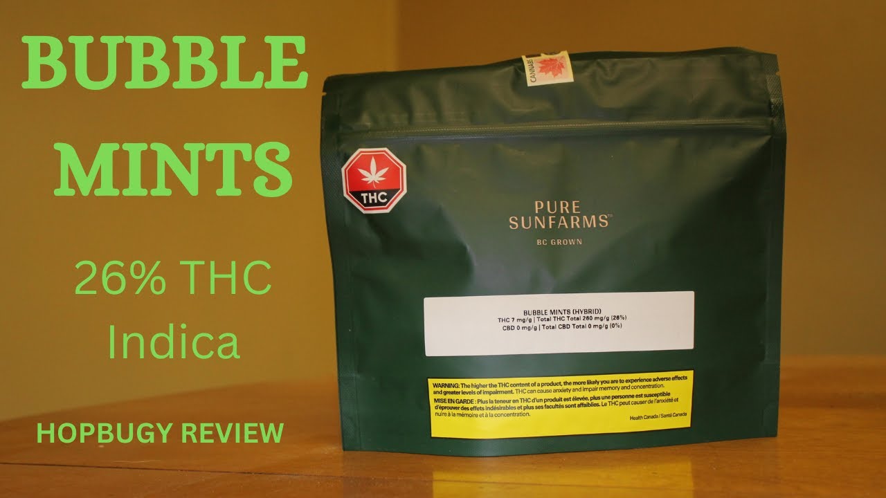 Bubble Mints by Pure Sunfarms 26 THC Hybrid Review YouTube