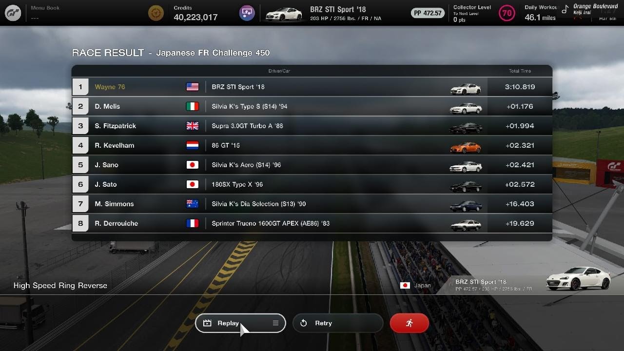 GT7 Weekly challenge race 2 BRZ STl Sport  '18