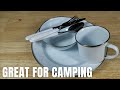 BEST BUDGET DINNER WARE FOR CAMPING STANSPORT 24 PIECE ENAMEL TABLEWARE SET REVIEW