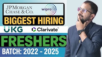 JP Morgan Started Hiring Announced | Wipro, UKG, Clarivate Jobs | Register Now