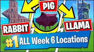 VISIT A WOODEN RABBIT, A STONE PIG, AND A METAL LLAMA LOCATION (Fortnite Season 8 Week 6 Challenges)