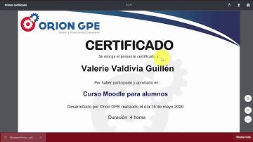 Moodle generación de certificados