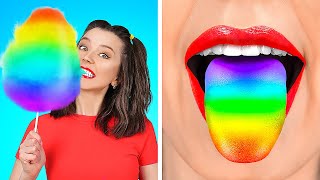 RAINBOW FOOD CHALLENGE || Eating Everything Only In 1 Color For 24 Hours By 123 GO! FOOD