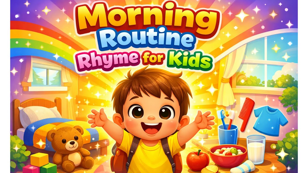 Daily Routine Rhyme For Kids Morning Routine Rhyme for Kids ☀️ Brush, Wash & Get Ready for School! ☀ ...