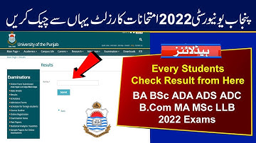 Check Here Result of BA BSc ADA ADS ADC B.Com MA MSc LLB 2022 Exams | PU Result 2022