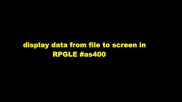 display data from file to screen in RPGLE $as400