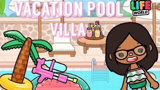 NEW VACATION POOL VILLA REVIEW   speed build | Toca life world
