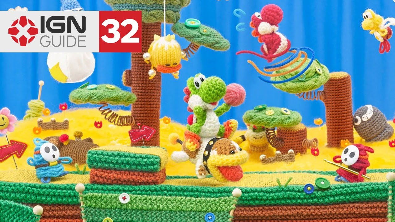 Yoshi's Woolly World 100% Walkthrough - World 4-5: Sunset at Curtain Falls