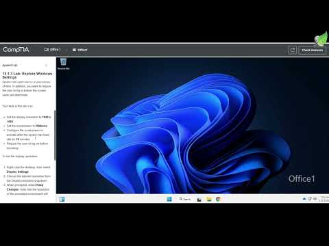 CompTIA A+ 12.1.3 Explore Windows Settings Testout Lab