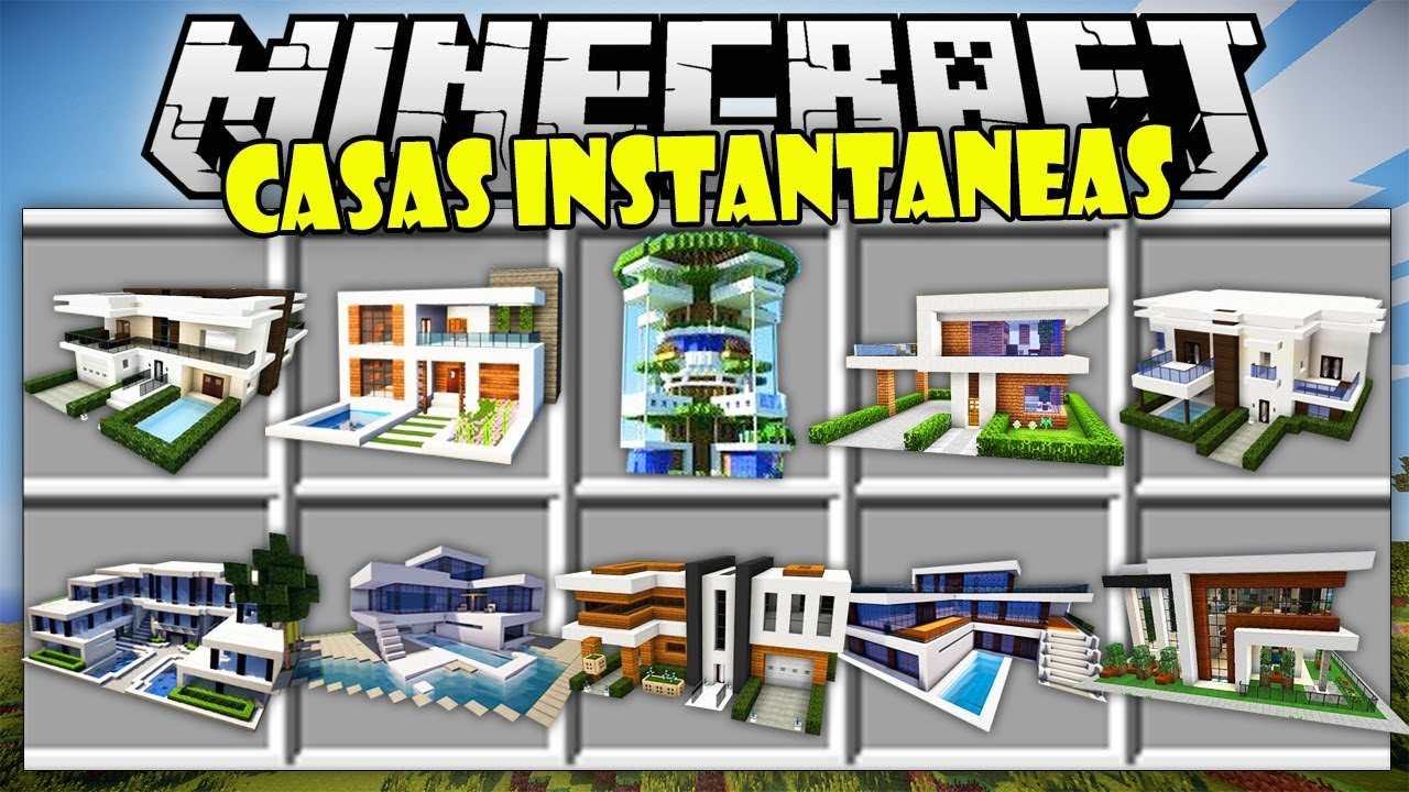 CASAS INSTANTANEAS CON UN SOLO CLICK | MINECRAFT CASAS | MINECRAFT MODS -  YouTube