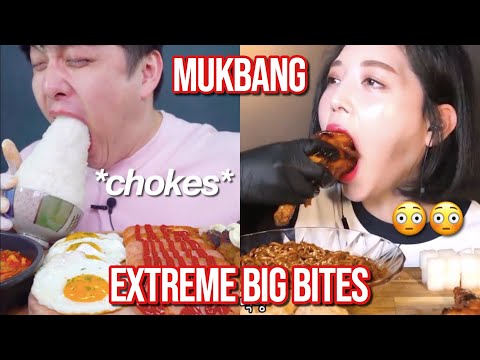 mukbangers almost choking on their food (big bites)