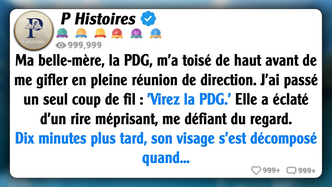 Ma belle-mère, la PDG, m'a g*flé pendant une réunion d'entreprise. J'ai passé un seul coup de fil...