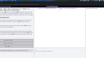 freeCodeCamp: Add a Text Alternative to Images for Visually Impaired Accessibility
