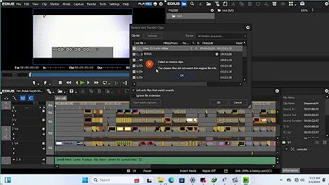 Restor Offline  File did Not Match The Original File Clip  All Edius  Hindi Urdo