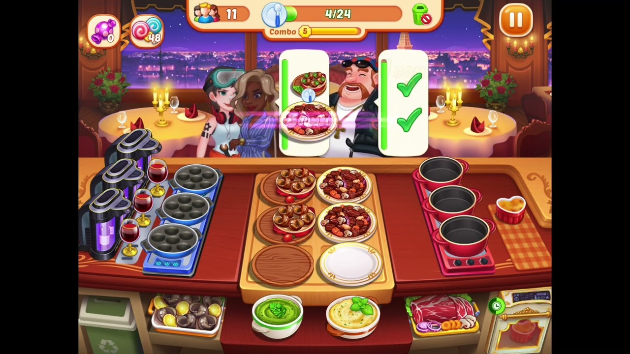 [Game Play]Crazy Diner - French Dating - Level 386-389 3 Star Clear