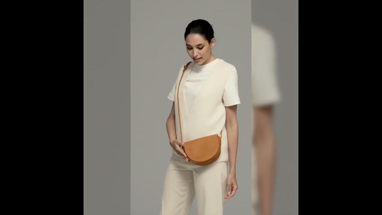 Snodo | Women's crossbody bag in vintage leather color sepia – Il