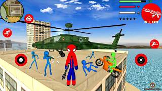 Amazing Spider-Stickman Rope Hero Military Helicopter - Fun at NY City - Android Gameplay screenshot 3