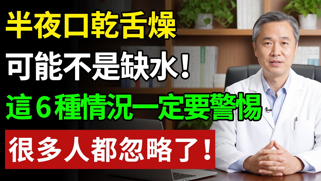半夜口乾舌燥，可能不是缺水！這 6 種情況一定要警惕#健康#健康飲食 #養老生活 #老年健康 #樂齡健康