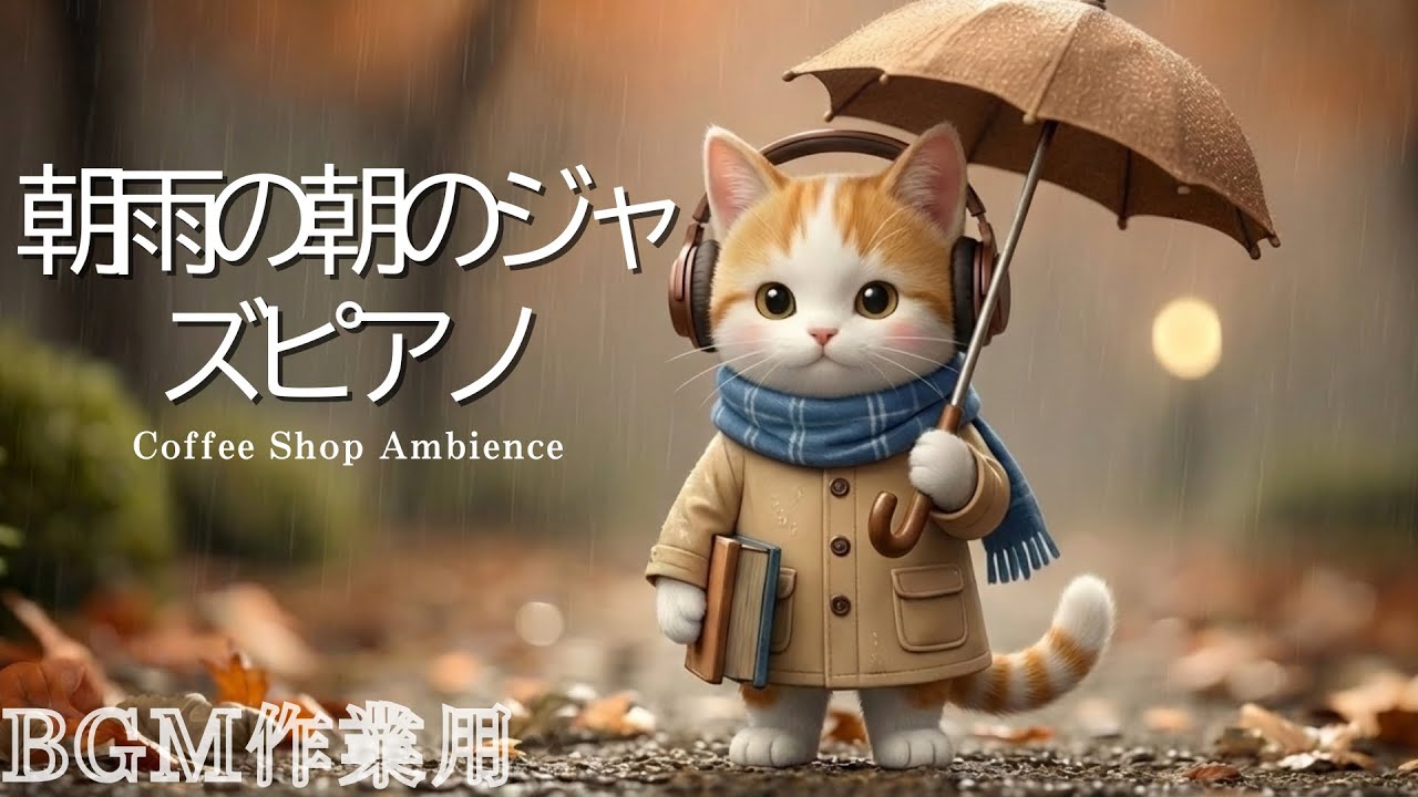 【作業用BGM】雪降る冬☕朝雨の朝のジャズピアノ｜広告なし｜Coffee Shop Ambience