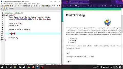 "Central heating " in C programming language. #Eolymp problem 219.