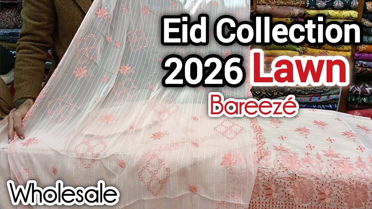 Eid Fancy LAWN bareezé💥Karhai shirt🔥Karhai Bimber Dupatta lightweight🎁Best Quality🤩Soft wholesa-1848
