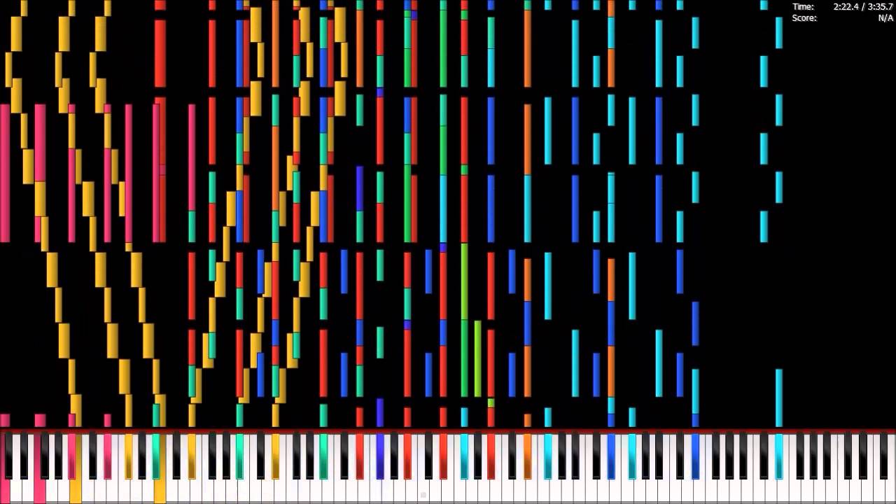[Black MIDI] Piano From Above Bad Apple!! 144,000 Notes NO LAG