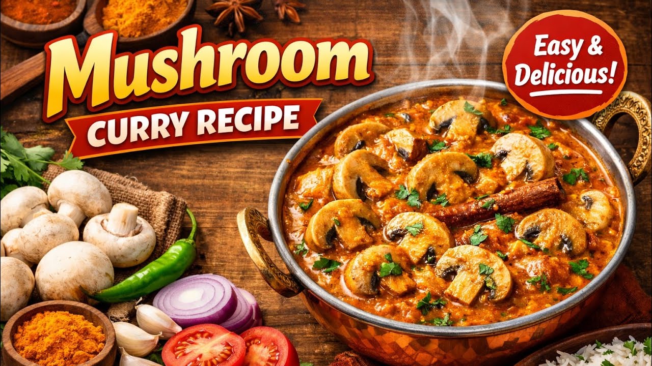 Creamy Mushroom Curry | Easy Indian Recipe🍄