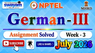 German - III Week 3 Assignment Solutions#NPTELASSIGNMENTS#July2026#Week3#German-III2026#German-III