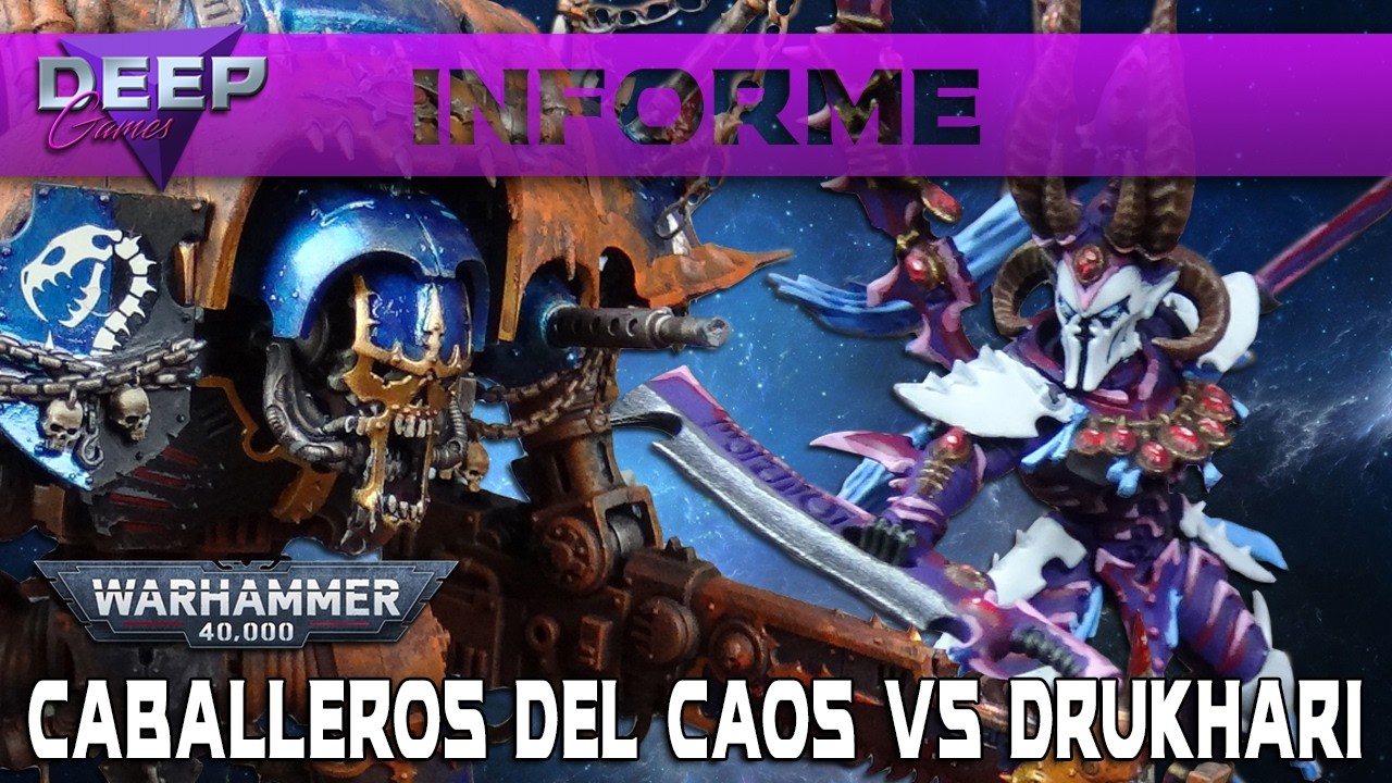CABALLEROS DEL CAOS vs DRUKHARI | Informe de Batalla Warhammer 40.000