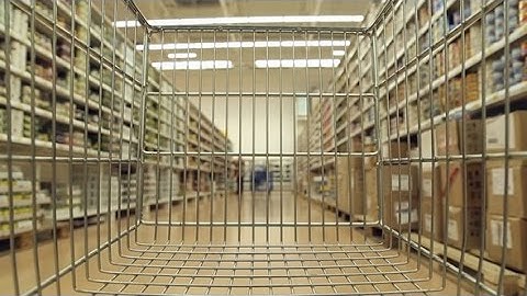 Shopping Cart Rides Around the Store | Stock Footage - Videohive