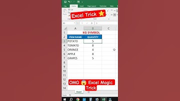 Excel ✨ Magic trick | Kg symbol in excel | Shorts