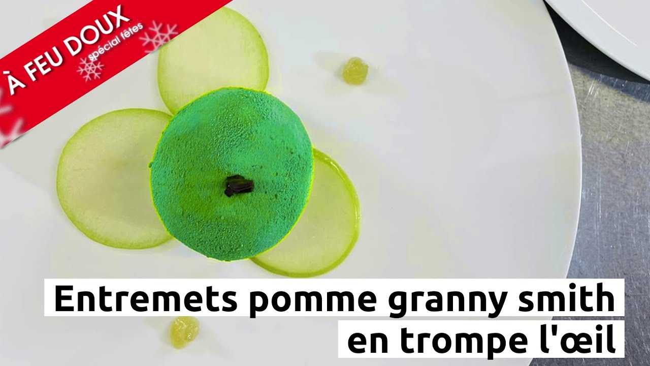Entremets pomme granny smith en trompe l'œil
