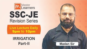 SSC-JE 2022 Revision Series| Irrigation Part-2 | Madan Sir