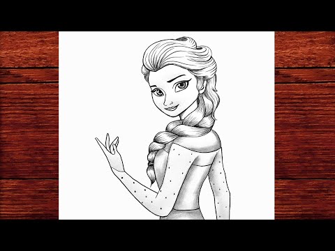 Prenses Elsa çizimi - Frozen Çizimi Kolay - Frozen Elsa Çizimi - Adım Adım Kolay Karakalem Çizimler