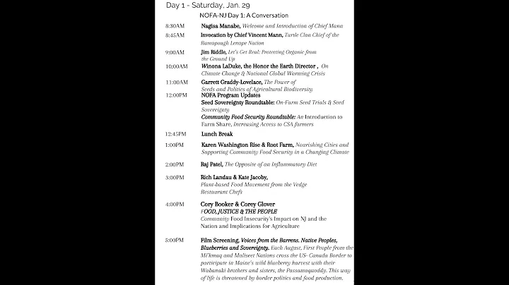 Conference Invocation/Prote...  Organic Integrity ...