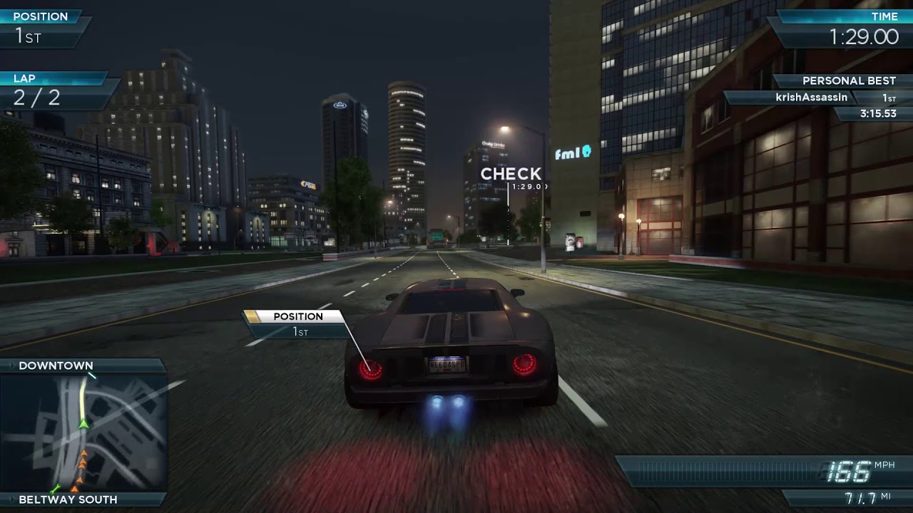 NFS MW 2012 - Ford GT - Emmerson Beltway - RTX 2060 Super - Ryzen 2700X ...