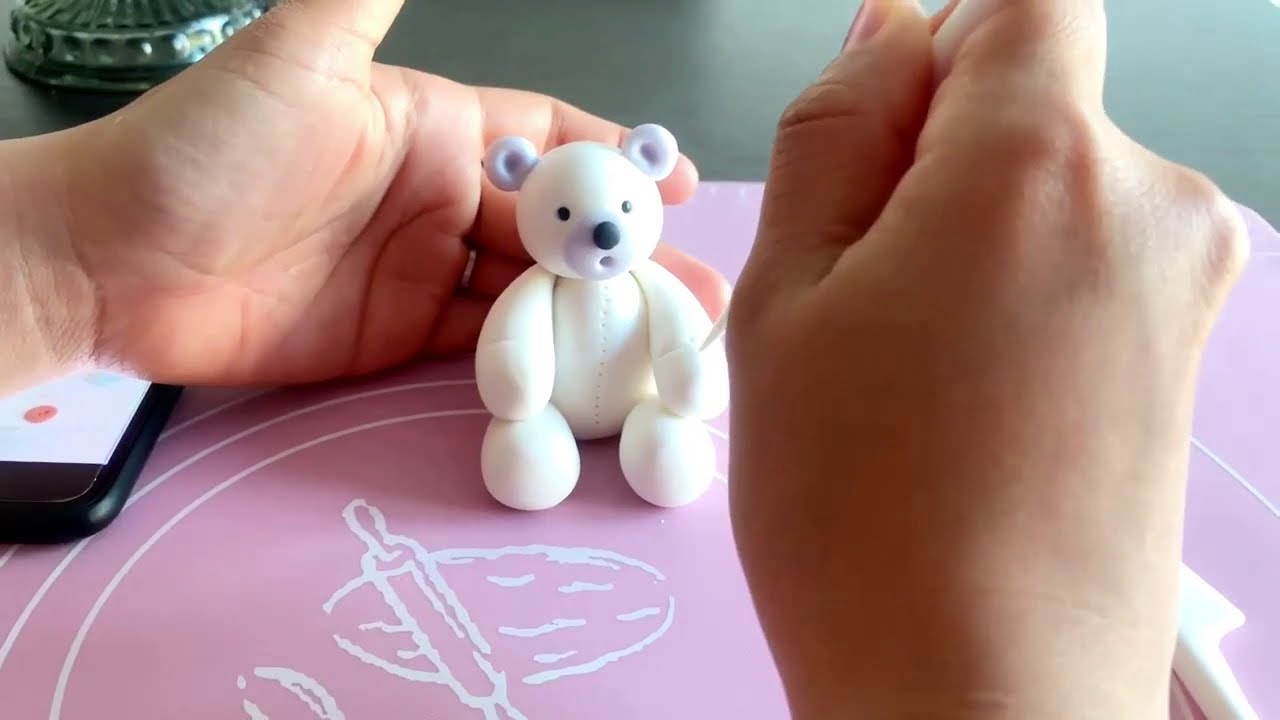 วิธีปั้นฟองดอง ตุ๊กตาหมี ใช้แต่งหน้าเค้ก (สอนฟรี) Bear cake เค้กเรียบหรูดูแพง By ครูก้อย