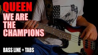Queen - We Are The Champions \/\/\/ BASS LINE [Play Along Tabs]