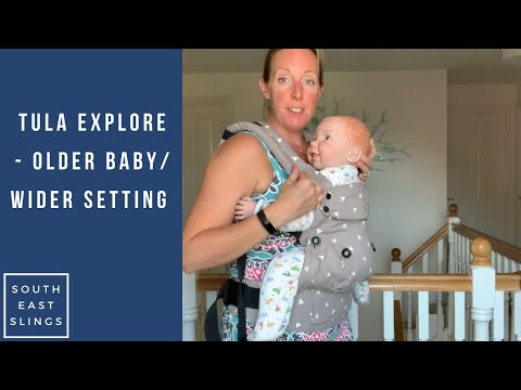 Tula Explore on widest setting - older baby/toddler - wide/wider setting