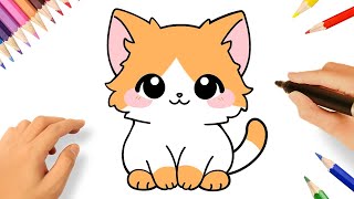 HOW TO DRAW A CUTE CAT EASY STEP BY STEP 😻🐈