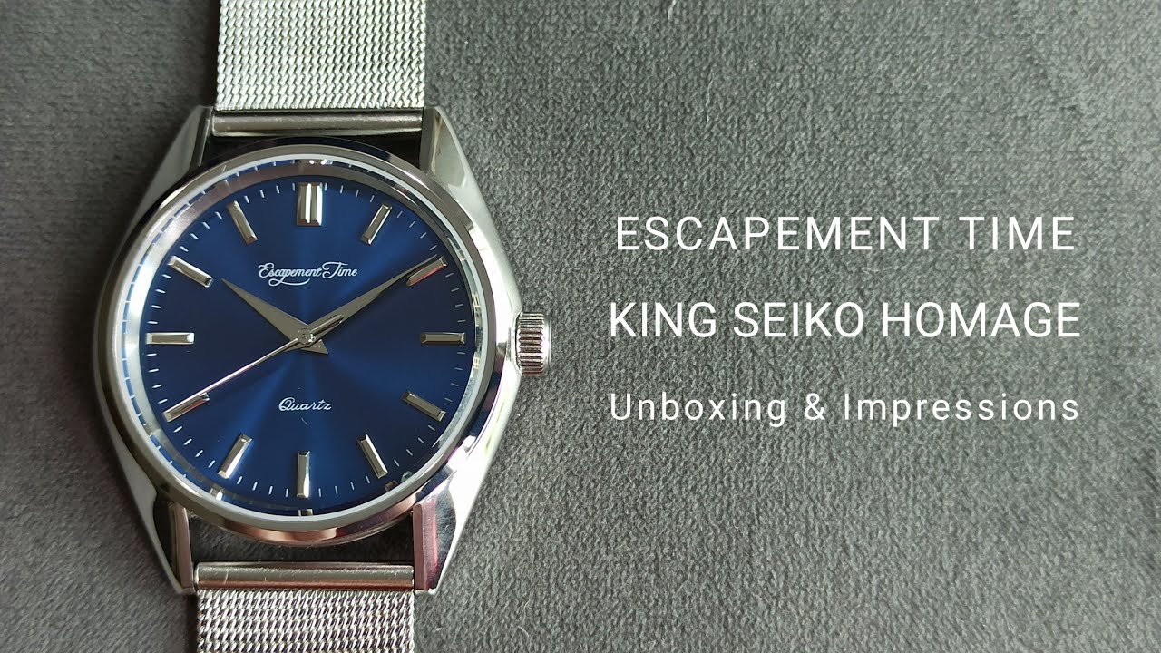 Unboxing of Escapement Time Quartz VH31 - Blue Dial version of King Seiko  homage - YouTube
