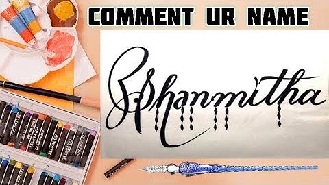 Shanmitha Name Signature Calligraphy Status | How to Draw, Cursive Calligraphy with Cut Marker