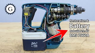Cordless Rotary Hammer Drill Restoration and Battery Rebuild 7S60A | Makita HR200D