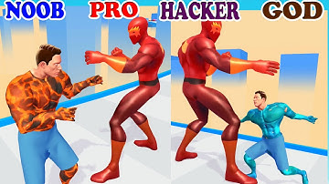 NOOB vs PRO vs HACKER vs GOD in Hero Evolve Runner Gameplay - PikaName Update Game