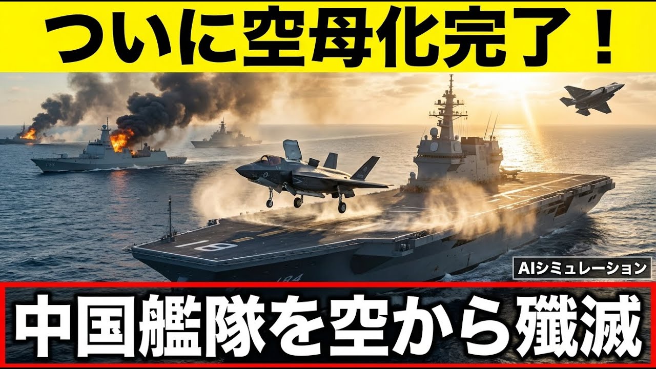 【覚醒する巨艦】護衛艦「かが」が空母として参戦！最新鋭F-35Bの圧倒的攻撃力に中国海軍は成す術なし？新生・空母機動部隊が尖閣を守り抜く未来。