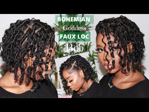 new-bohemian-goddess-faux-loc-bob-|-crochet-method---no-rubber-band-|-only-half-pack-of-hair!