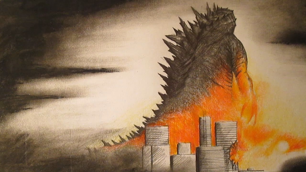 Godzilla 2014 Amazing Fan Art Speed Drawing 2