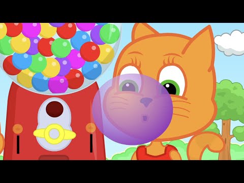 Cats Family in English - Idea! Gumball Machine Cartoon for Kids