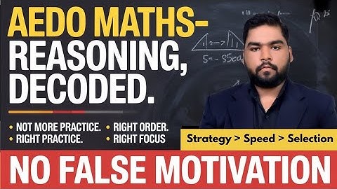 AEDO Maths Reasoning | BPSC AEDO 30 Day Strategy | @YouTube  @bpscconceptwallah1947